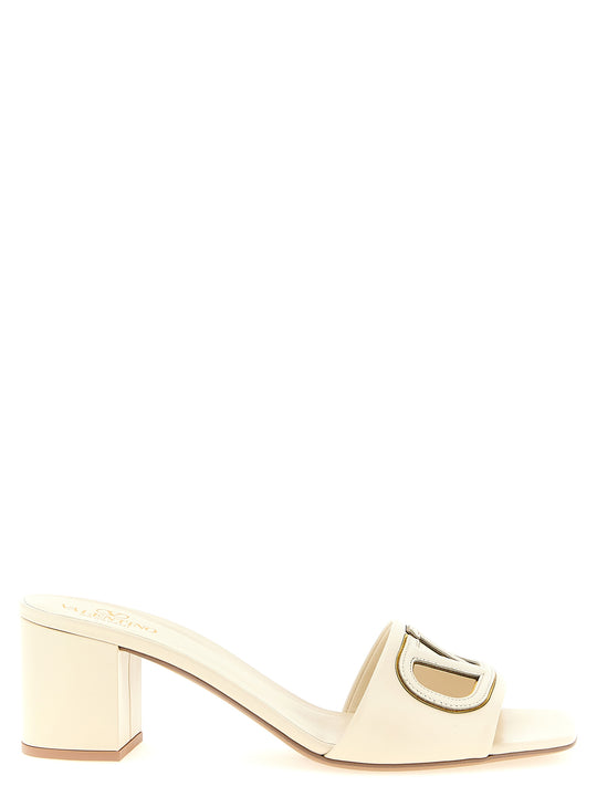 Valentino Garavani Vlogo Signature Slides Sandals White