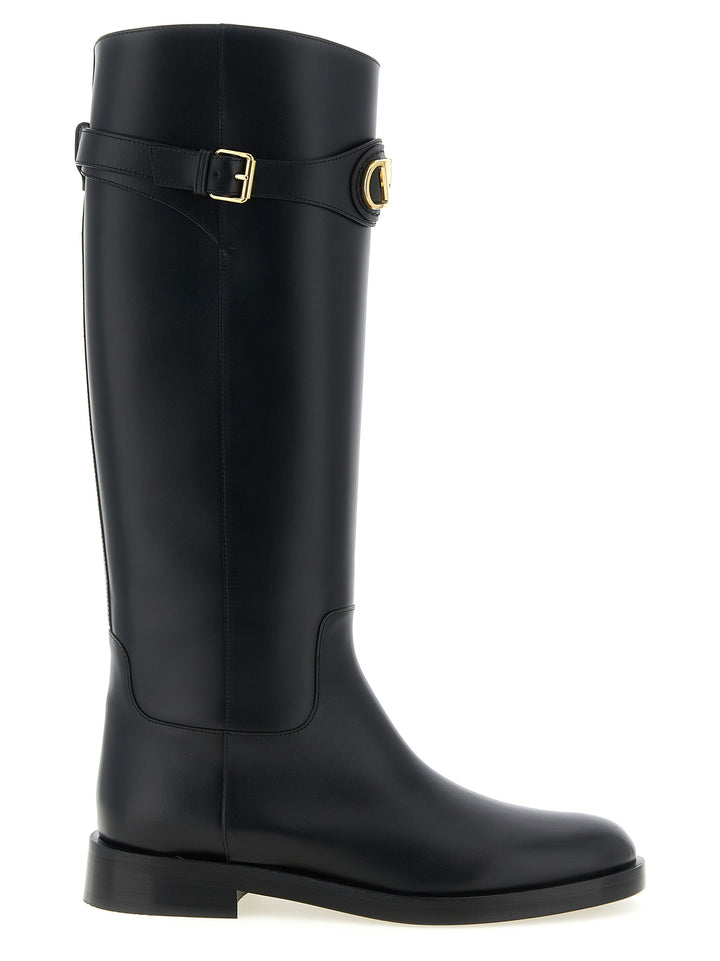 Valentino Garavani Vlogo Signature Boots and Ankle Boots - Black | 27734bec39167f6d489e1d6325f4ad417ec834c9