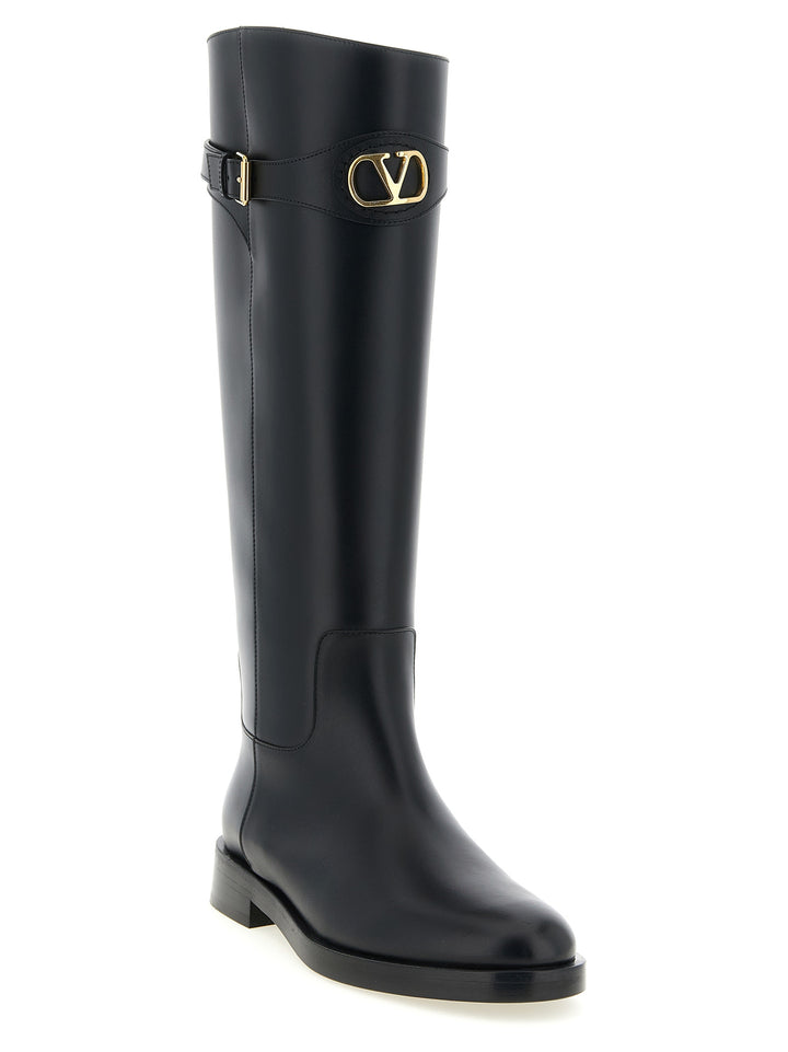 Valentino Garavani Vlogo Signature Boots and Ankle Boots - Black | 57179471091e4d629247c485061b717e55e2ca96