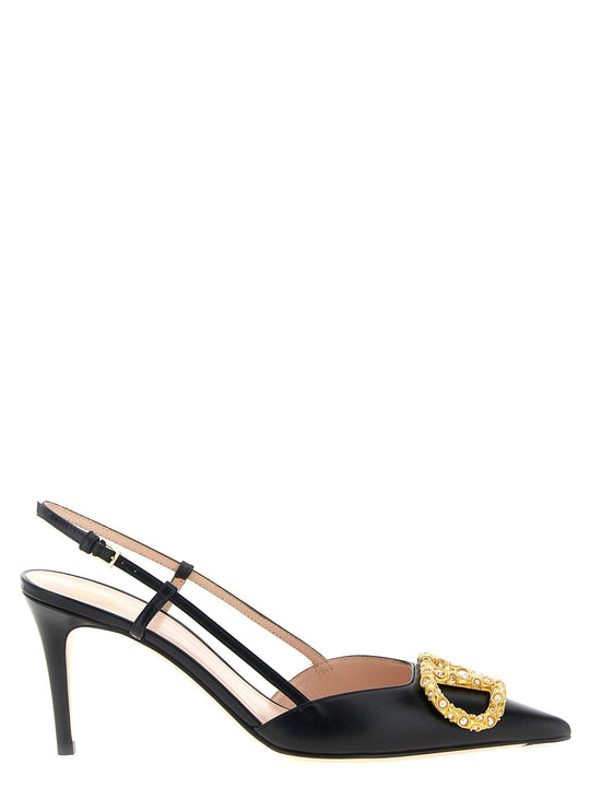 Slingback Valentino Garavani Vlogo Signature Pumps Black