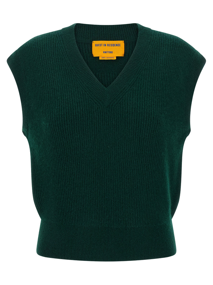 Guest In Residence Rib Gilet - Green | 272efacd519860a97c7abfe56feea39d64ff6818