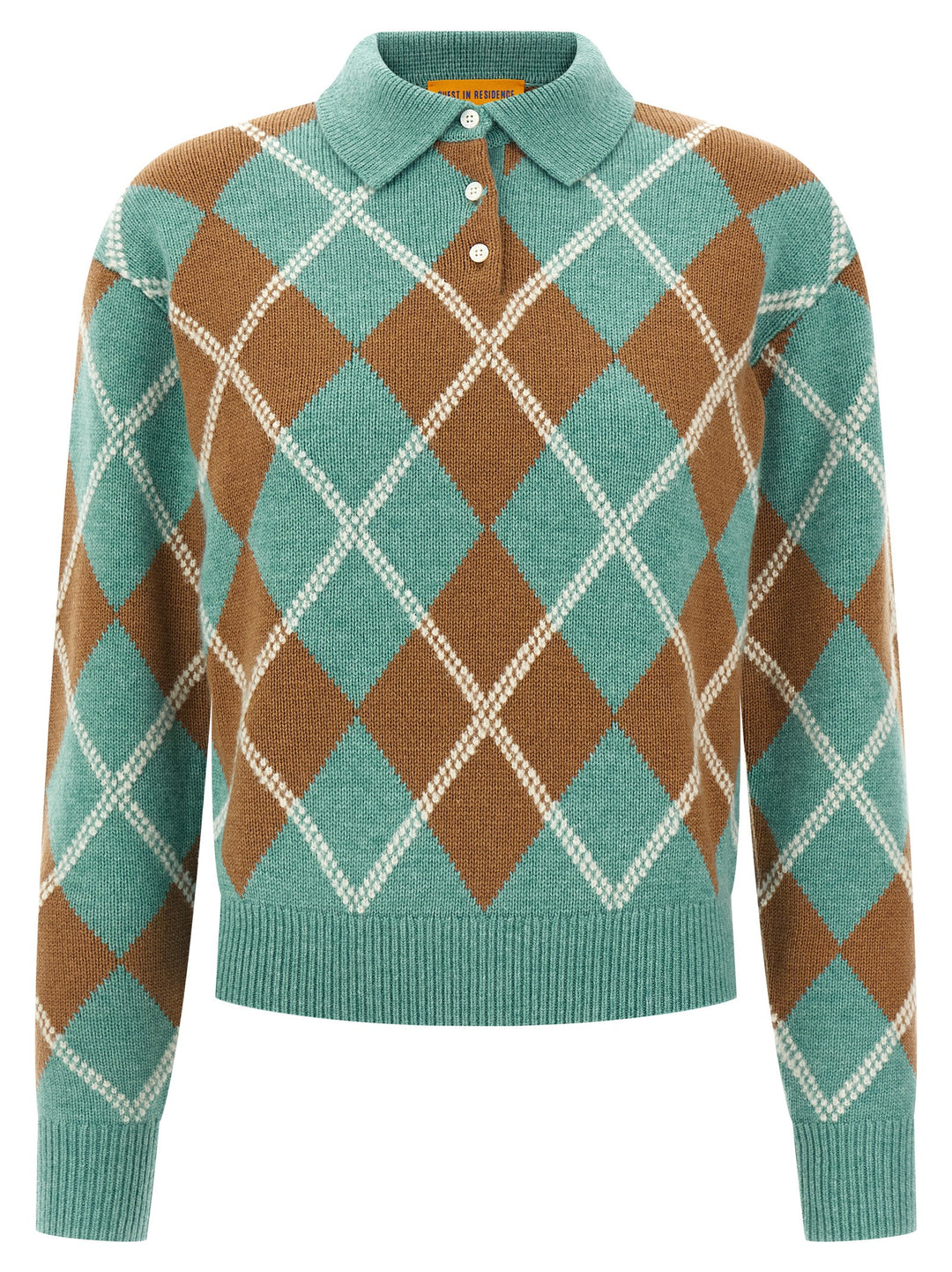 Guest In Residence Collegiate Argyle Polo - Light Blue | 778156b74dded36a2ac2b36e1364782bc5df16e3