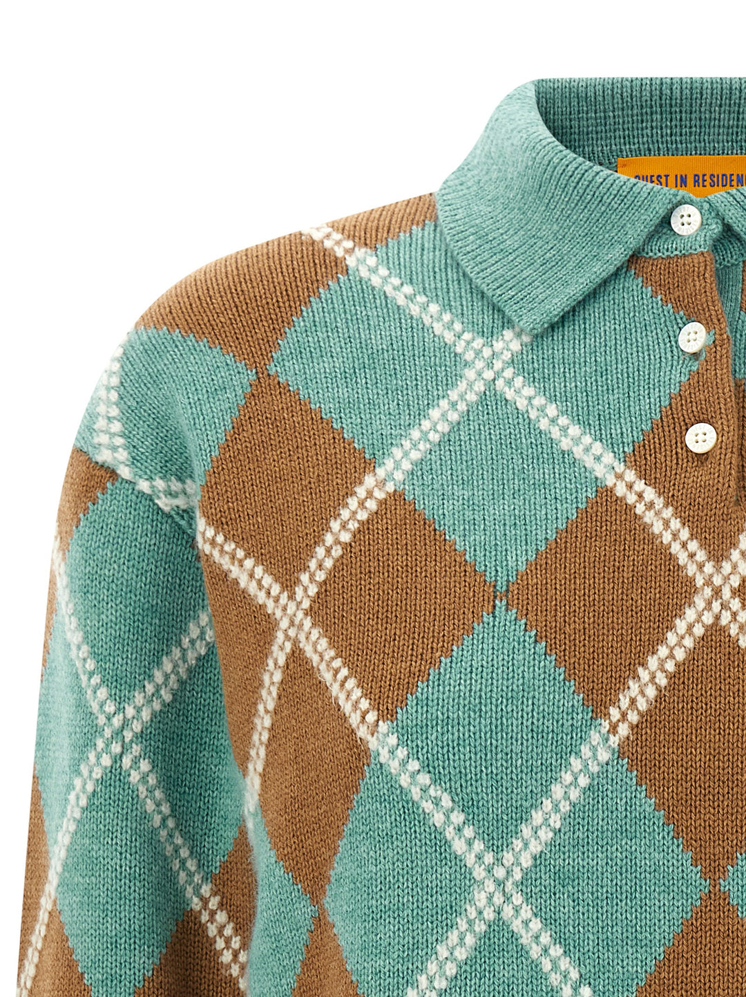 Guest In Residence Collegiate Argyle Polo - Light Blue | e1c169503983320a72a25f5b009c6b63c94a0000