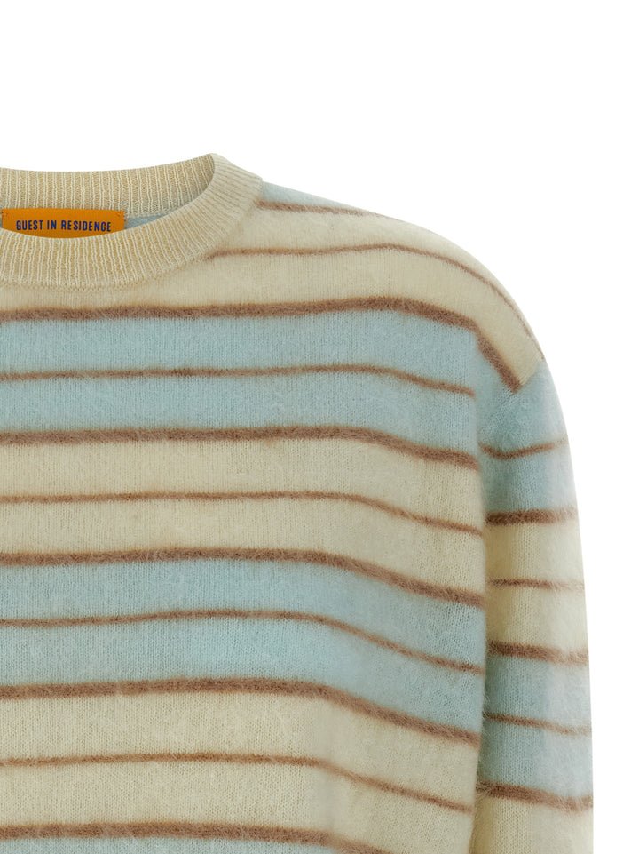 Guest In Residence Grizzly Stripe Crew Sweaters and Cardigans - Multicolor | 7ba9dbf06a5846e9c5599b96a57575be9215aa73