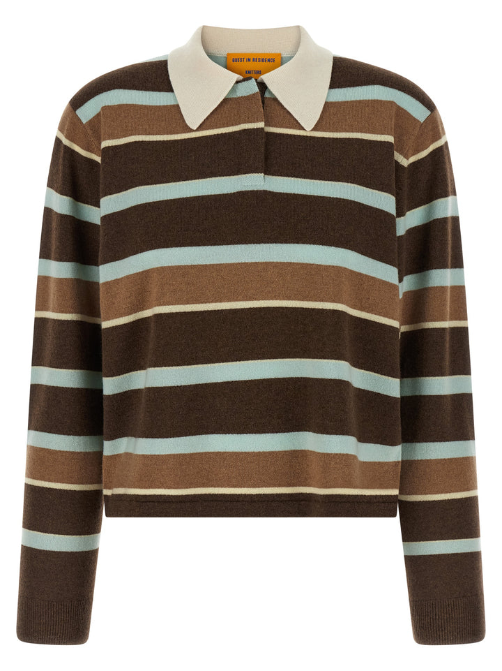 Guest In Residence Cropped Stripe Rugby Sweaters and Cardigans - Multicolor | b20c08bb2d68e5460b72b0285ef32962ce55cc09
