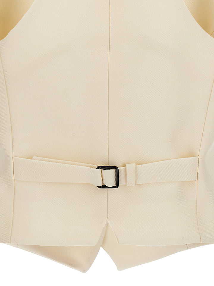 Single-Breasted Vest Gilet White