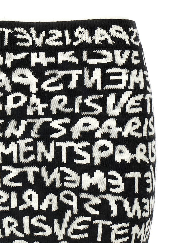 Vetements Paris Monogram Mini Skirts White/Black