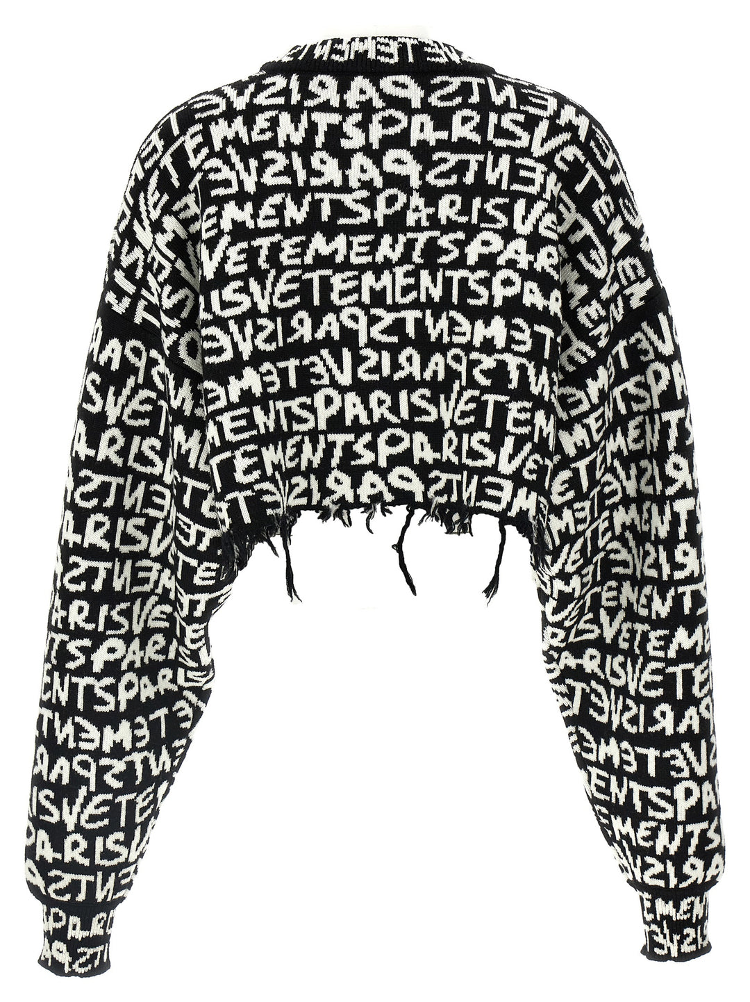 Vetements Paris Monogram Sweater, Cardigans White/Black