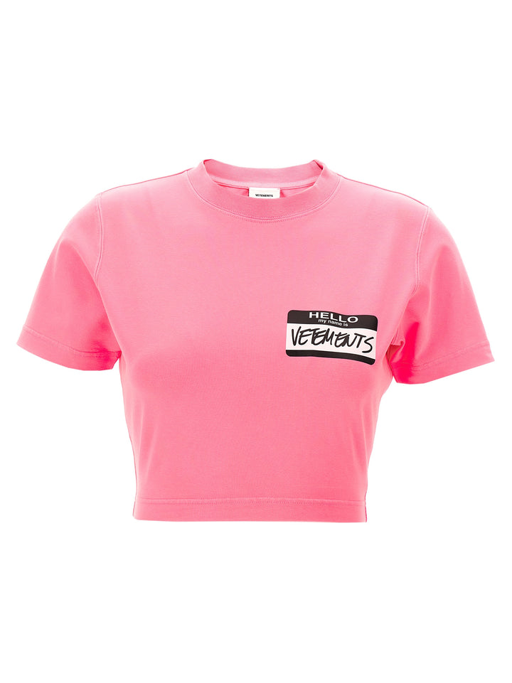 Hello My Name Is Vetements T-Shirt Fuchsia