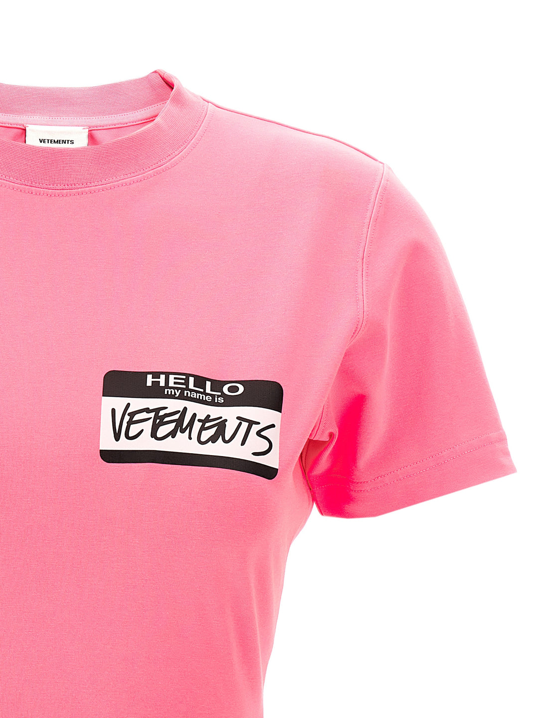 Hello My Name Is Vetements T-Shirt Fuchsia