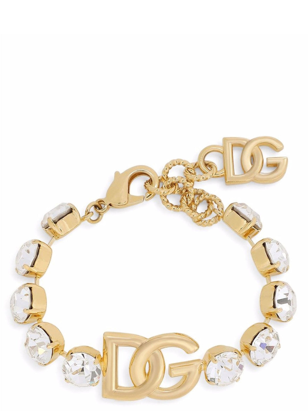 Logo Rhinestone Bracelet Jewelry Gold