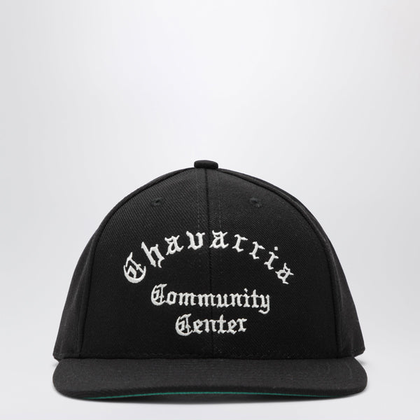 Black Baseball Cap With Embroidered Logo