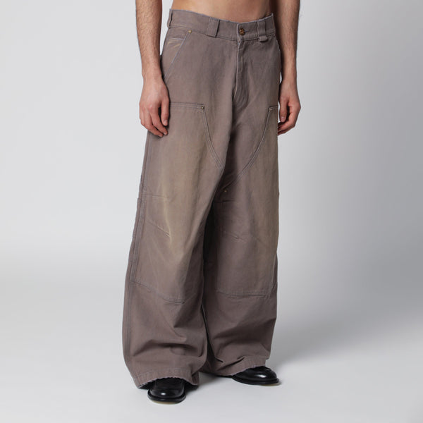 Graphite Double Knee Trousers With Vintage Effect