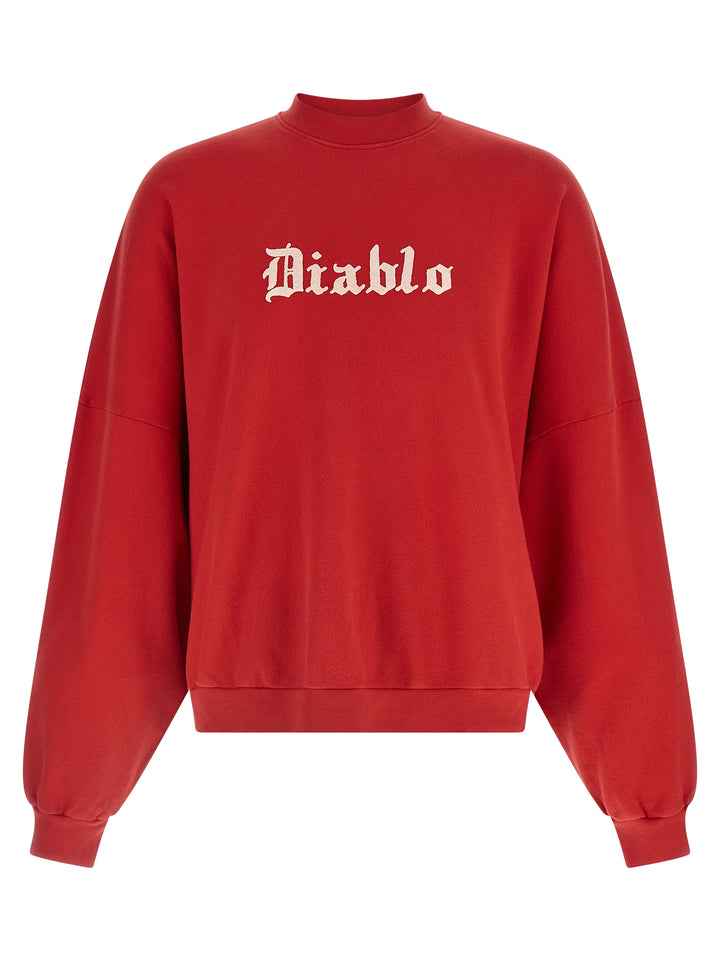 Willy Chavarria Diablo Hooligan Sweatshirt - Red | 0ccf7701e3283aa55dd71113b29d07a3068cdfc1