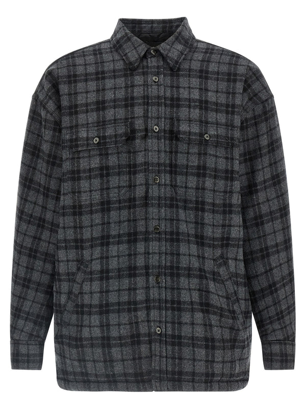 Padded Overshirt Puffer Jackets Gray