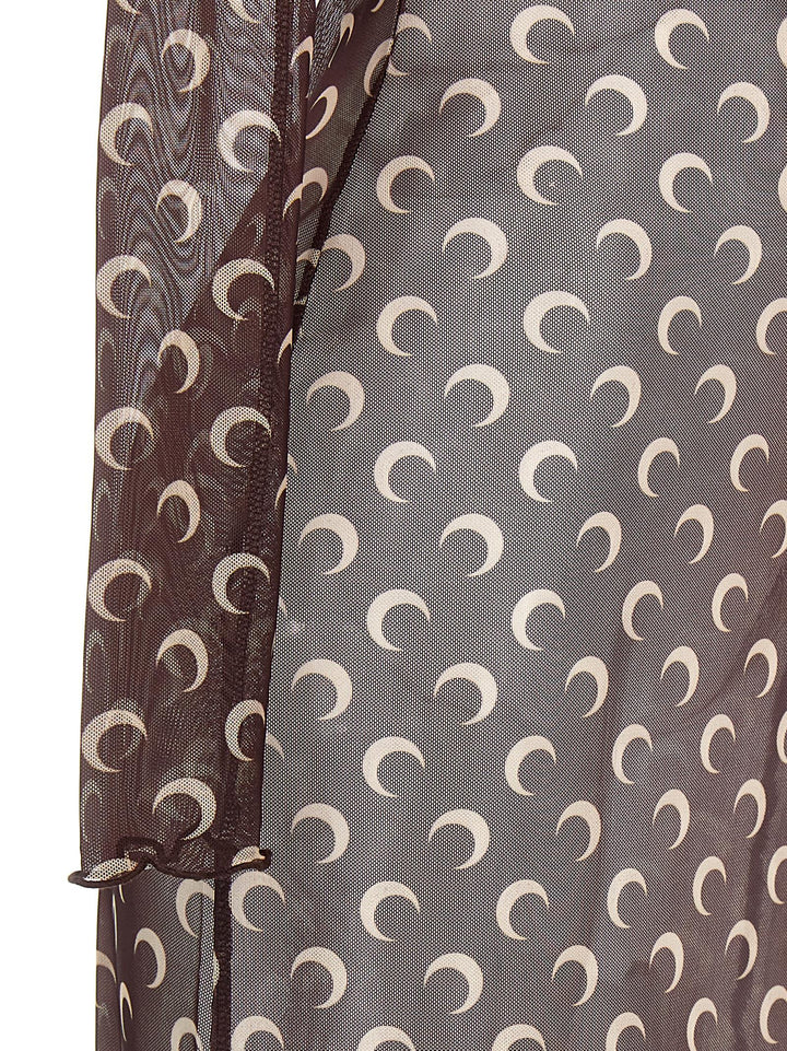 Moon Printed Dresses Brown