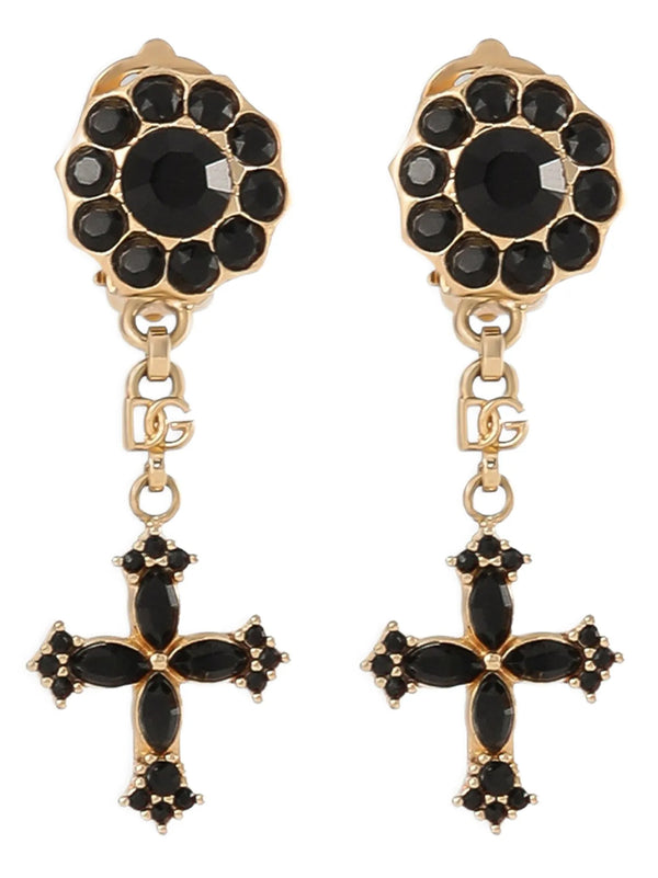 Cross Pendant Earrings Jewelry Black