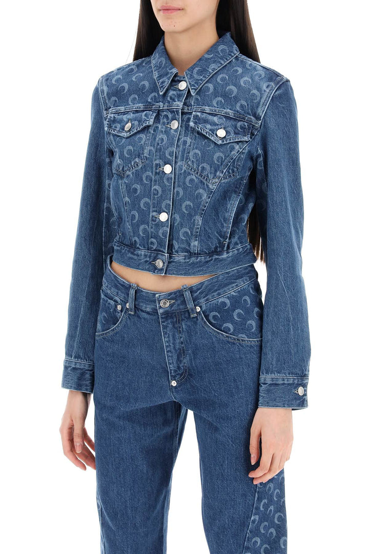 Giacca All Over Moon In Denim Rigenerato