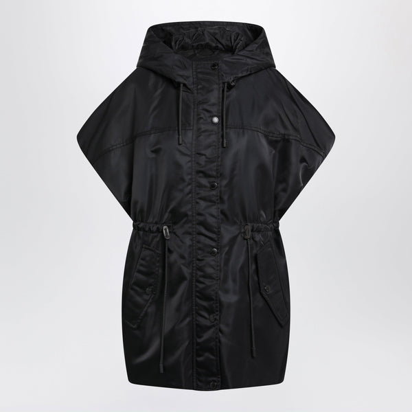 Black Sleeveless Jacket In Nylon