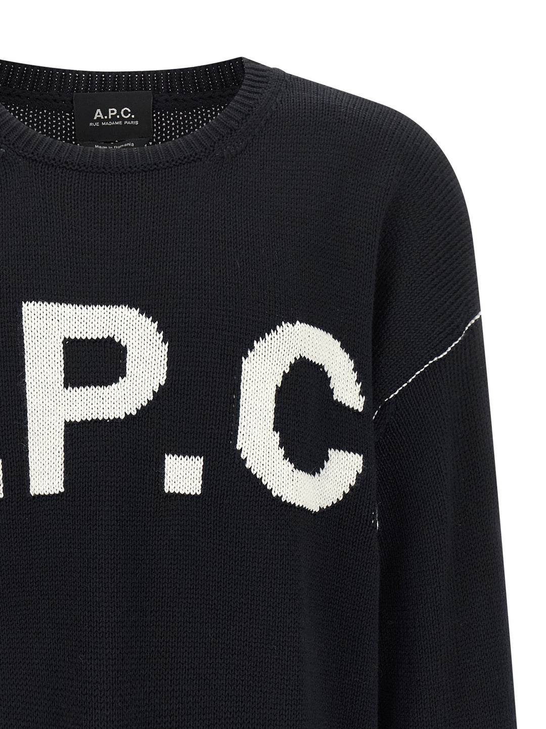 A.P.C. Logo Sweater Sweaters and Cardigans - Blue | 8434aa2bc320fc24f6813cedfaf8283f7643799f