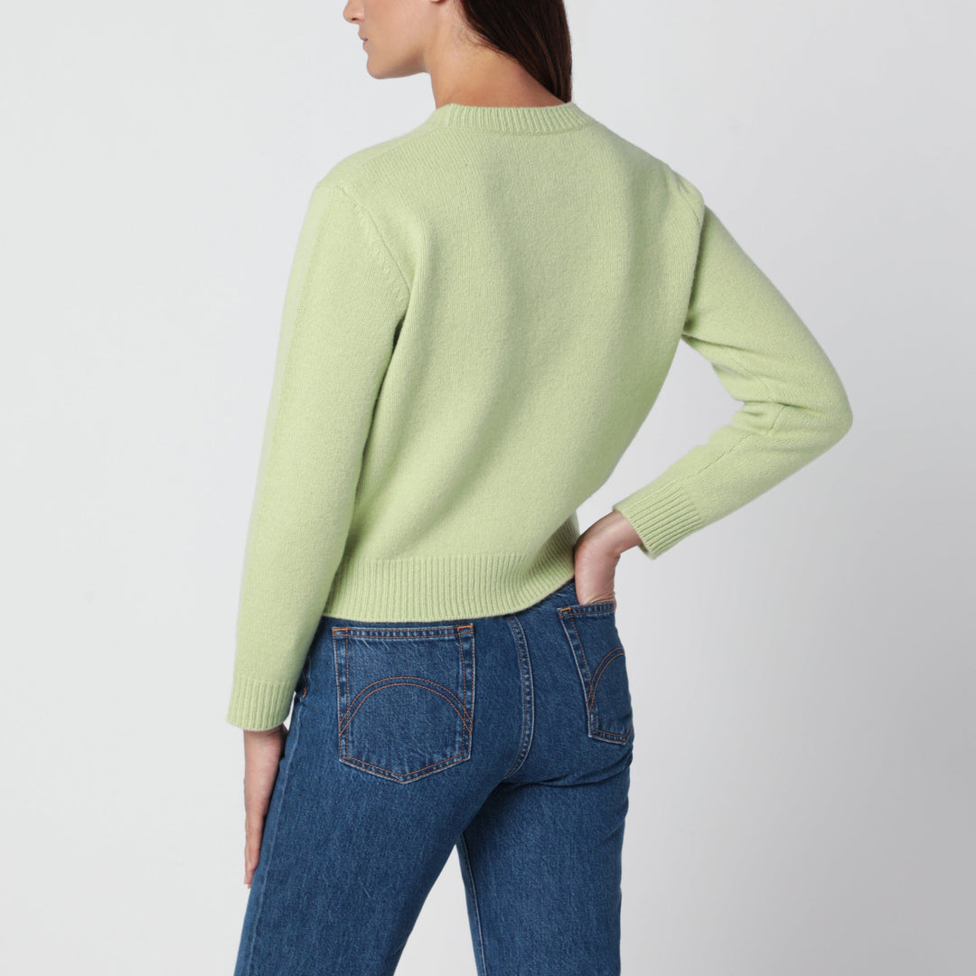 A.P.C. Crew-Neck Sweater Lime Green In Wool