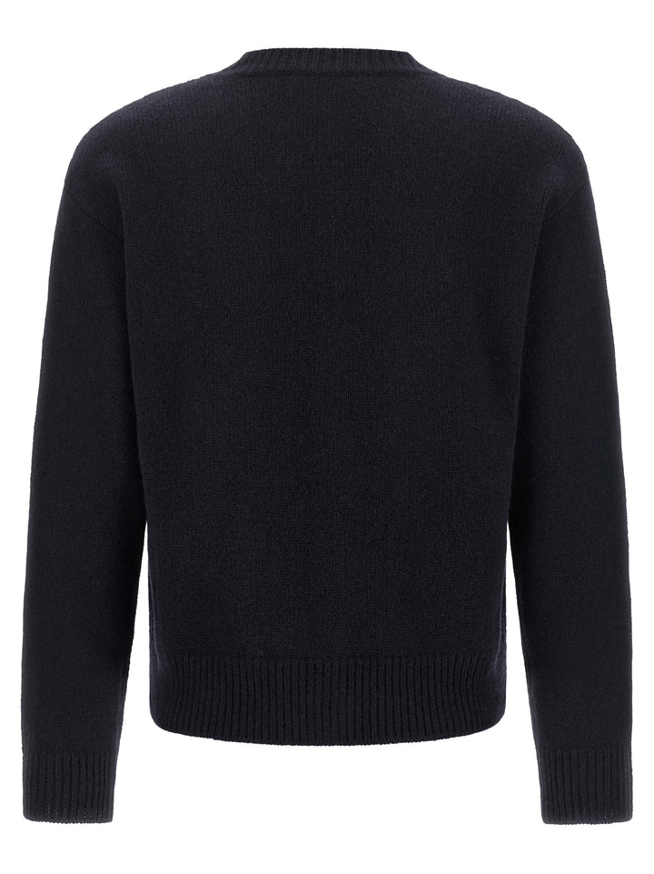 A.P.C. Lila' Wool Cardigan With Logo Intarsia Sweaters and Cardigans - Blue | 76265b44bba269c6bd83e52181f13bc893d3ed7c