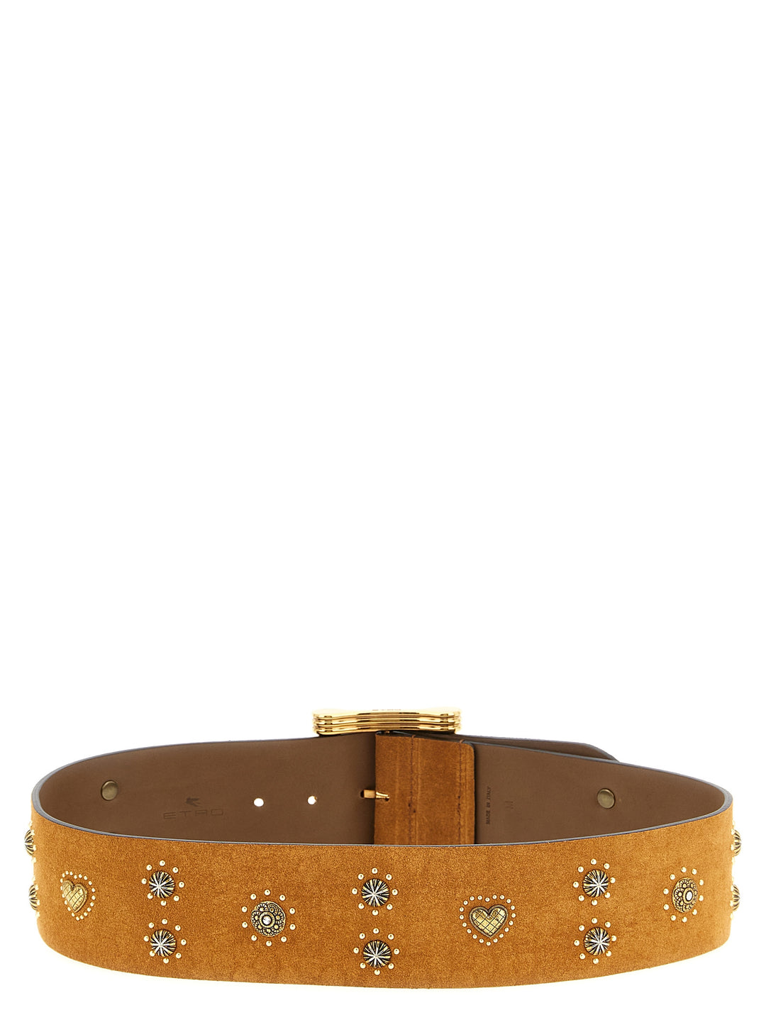 Etro Suede Studded Belt Belts - Brown | 8d662dc2880e4c258575a27fe4fa319d31fcee1e