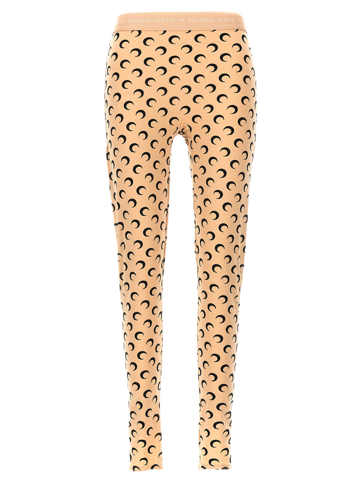 Moon Printed Leggings Beige