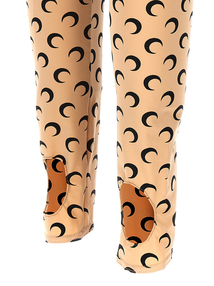 Moon Printed Leggings Beige