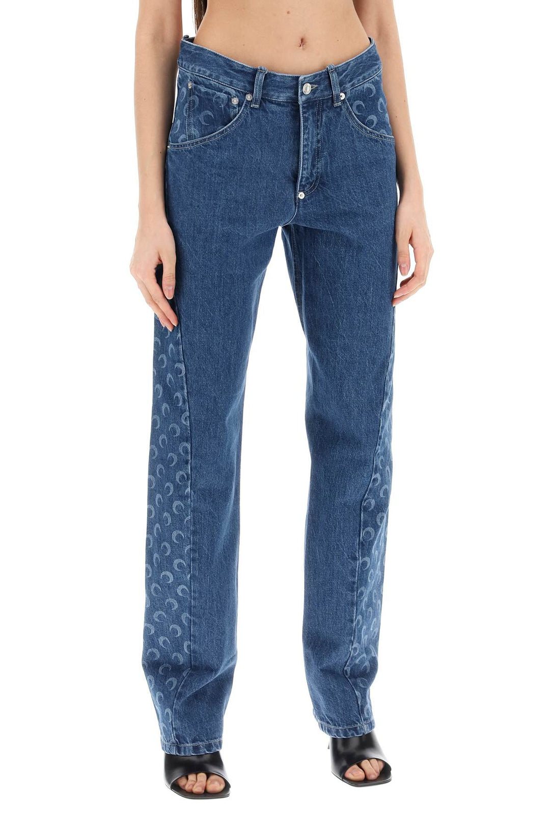 Jeans All Over Moon In Denim Rigenerato