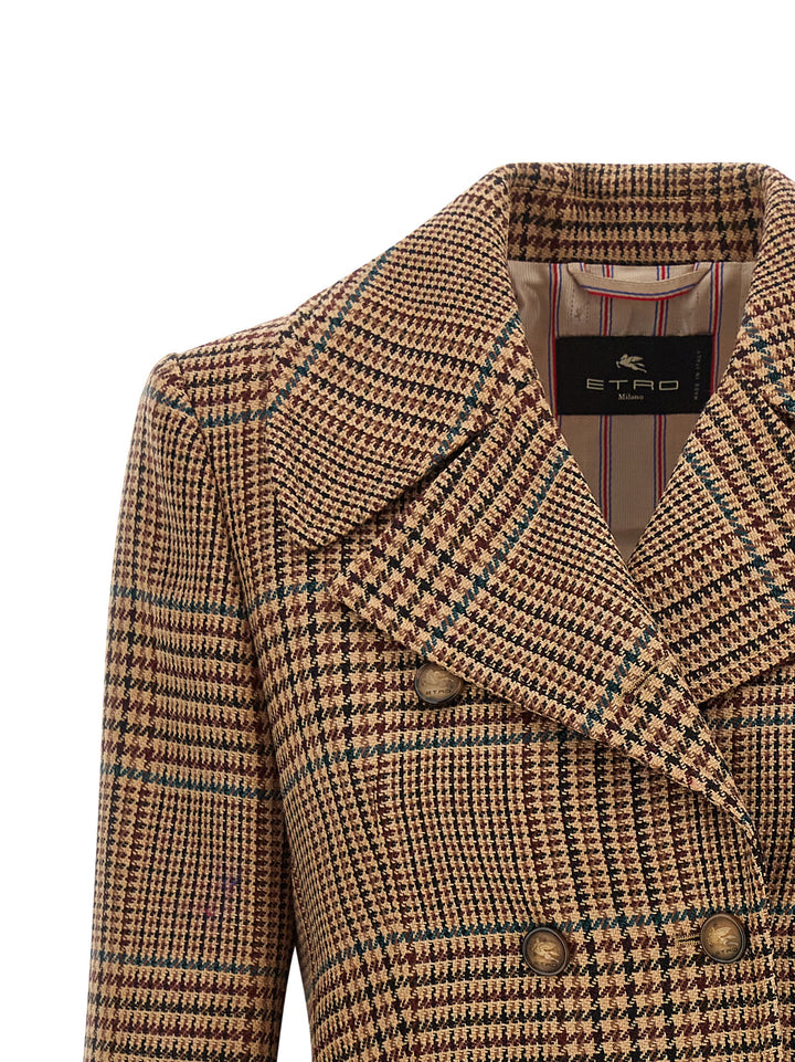 Etro Prince Of Wales Coat Coats and Trench Coats - Brown | c2f05bea6bec6d53b14e664669676760897bb011