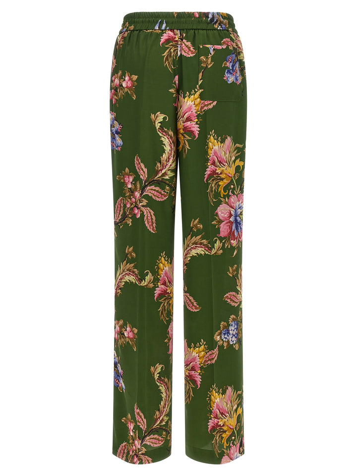Etro Floral Print Trousers Pants - Green | e6265f1e33c95fbff07e72d9733f901f422af77b