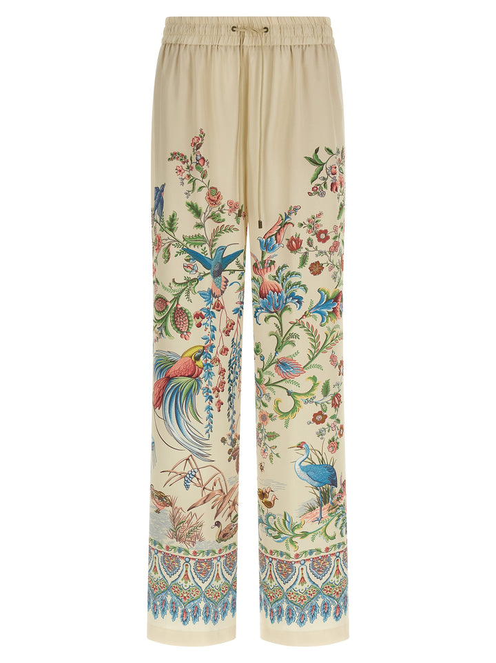 Etro Flora And Fauna Printed Trousers Pants - Beige | af47336dc3575899113c6199355d7fcb819839dd