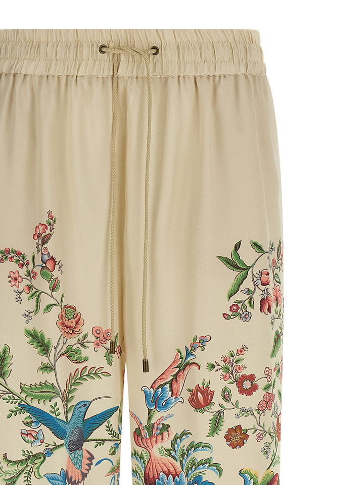 Etro Flora And Fauna Printed Trousers Pants - Beige | 92bd5dcd3e56f84725368438489b11dec9561b3c