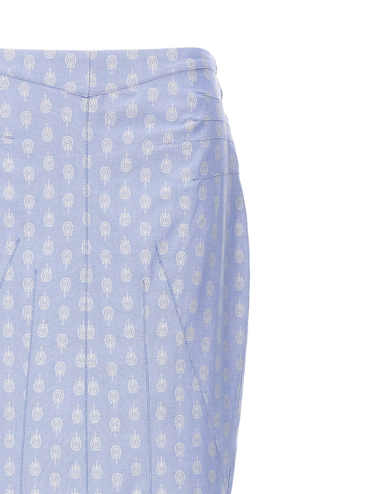 Long Print Skirt Skirts Light Blue