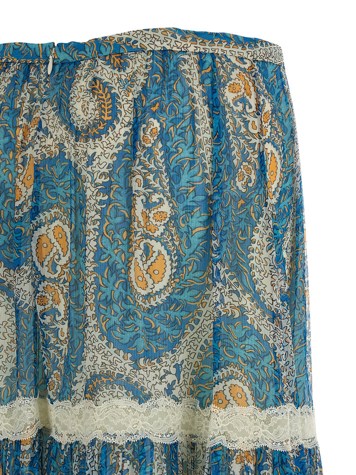 Etro Lace Insert Skirt Skirts - Light Blue | 874e16097a675cd65bd615e07ecfe5dd2e174aad