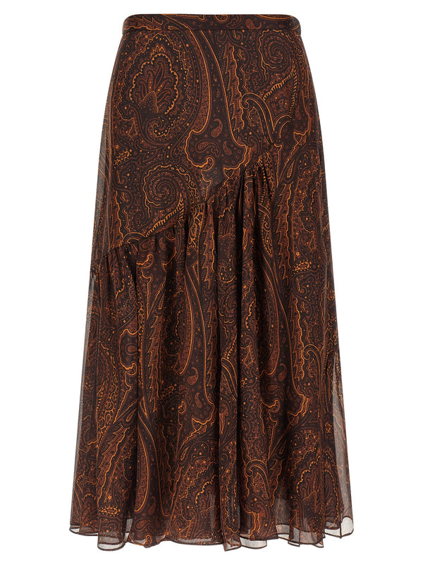 Paisley Skirt Skirts Brown