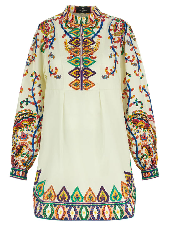 Printed Poplin Dress Dresses Multicolor