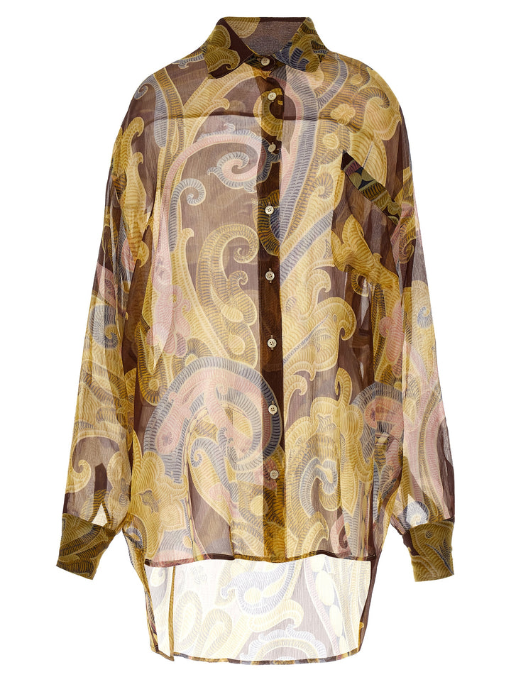 Printed Silk Shirt Shirt, Blouse Multicolor