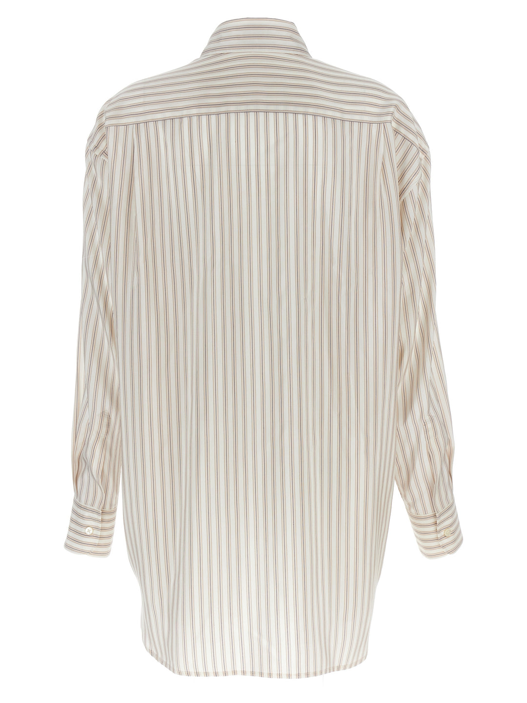 Logo Embroidery Striped Shirt Shirt, Blouse Multicolor