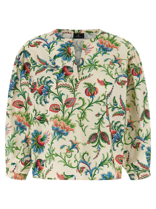 Floral Cotton Blouse Shirt And Blouse Multicolor