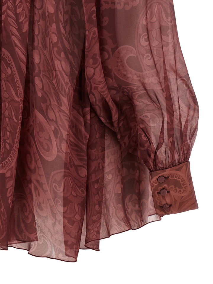 Etro Bow Blouse Shirt and Blouse - Bordeaux | 009a3061222fff43084256c12bea37effab2a434