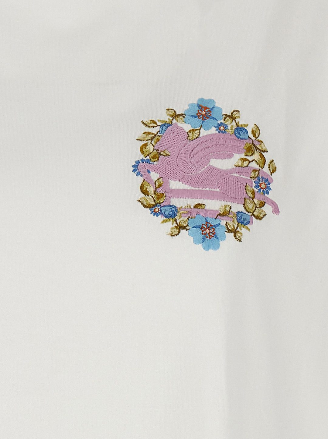 Etro Logo Embroidery T-shirt - White | 27b6d70747969ba238cb09c403794e08f5ecc981