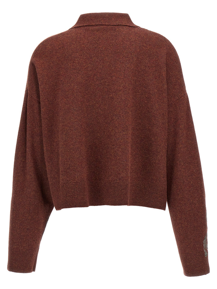 Printed Sweater Sweater, Cardigans Brown