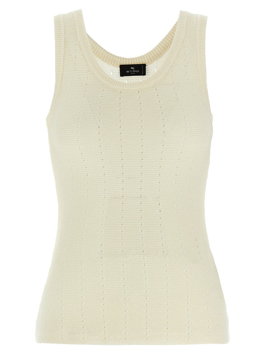 Punched Top Tops White