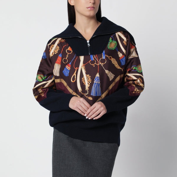 Zip-Up Sweater In Wool And Cashmere