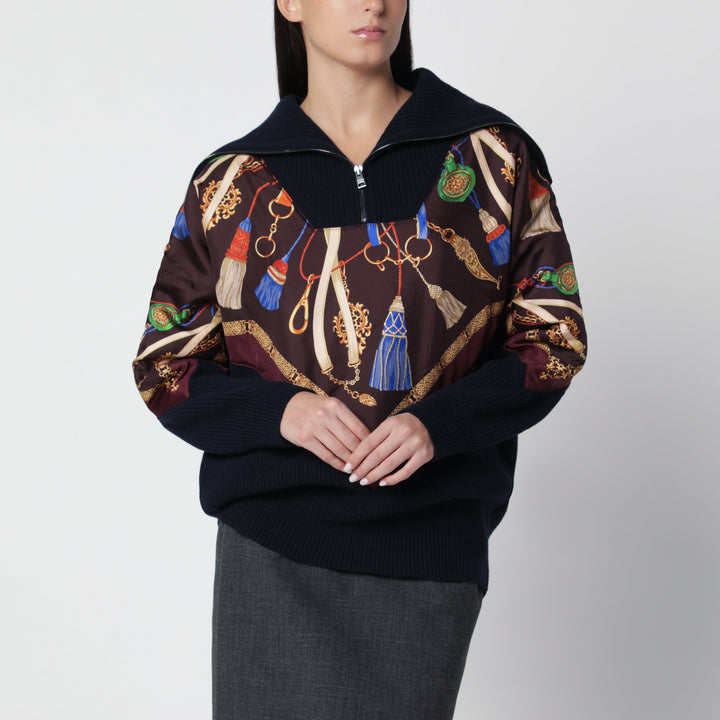Etro Zip-Up Sweater In Wool And Cashmere