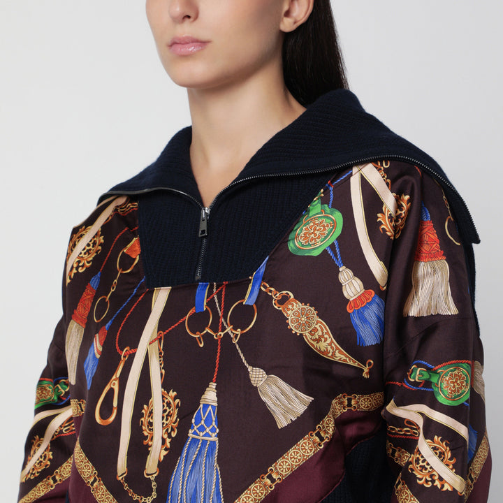 Etro Zip-Up Sweater In Wool And Cashmere