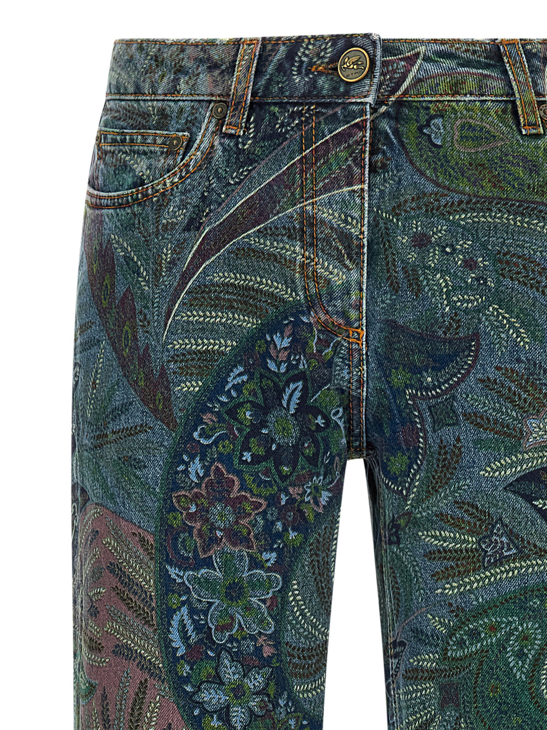 Etro Floral Print Jeans - Blue | 8a5125276a0143965f8035ef2640a57bd9d690e0