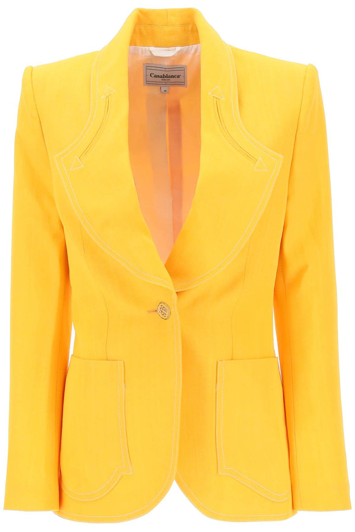 Silk Blend Single Breasted Blazer